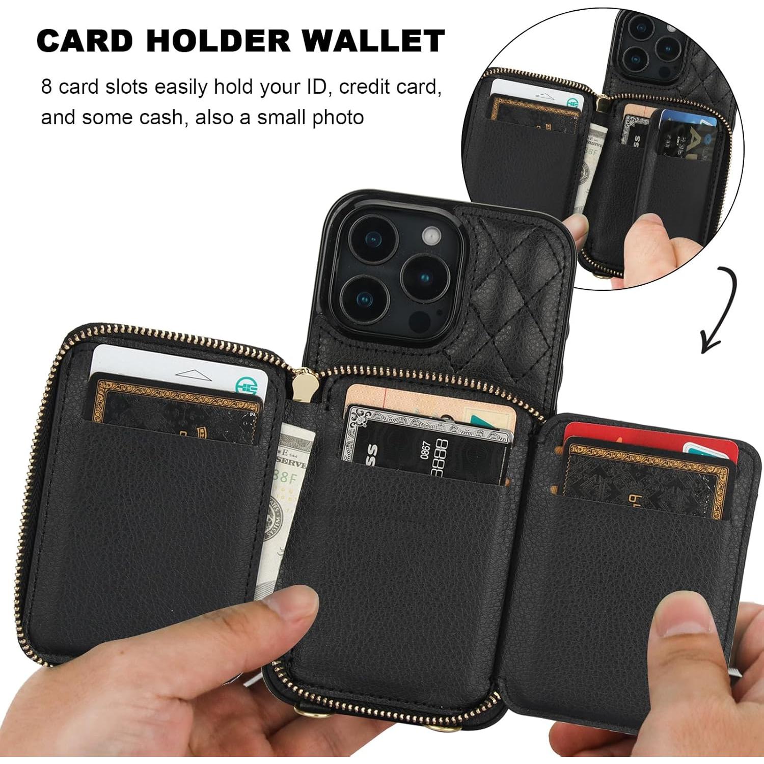 Cartera Cruzada Bocasal para iPhone 16 Pro Max Negro con RFID