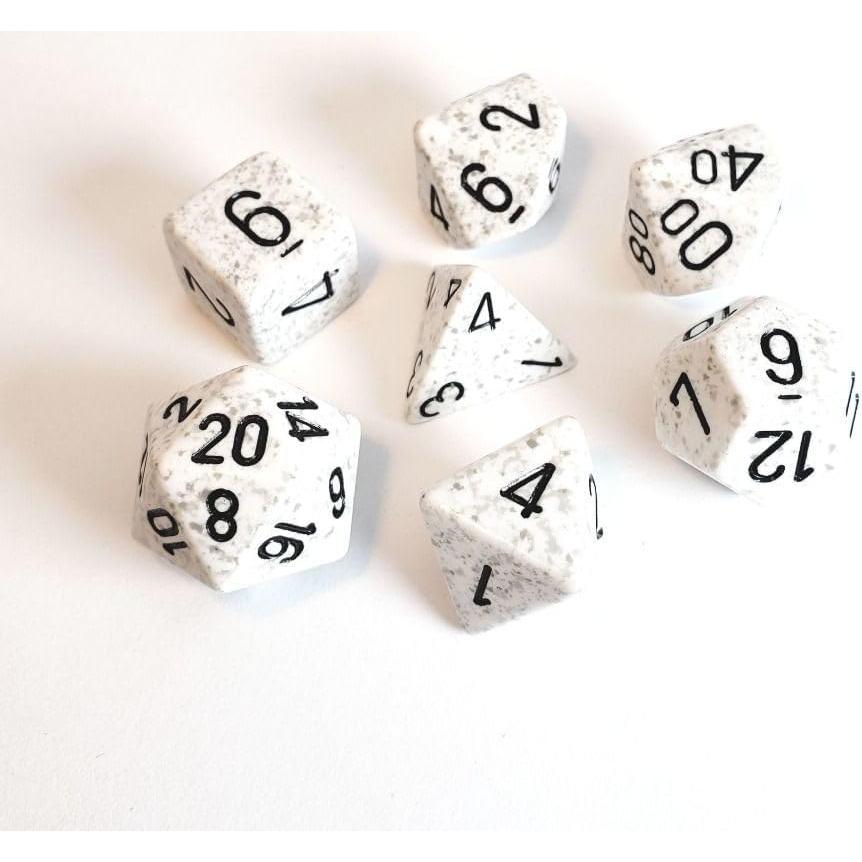 Juego de 7 Dados Poliedricos Chessex Camuflaje Ártico