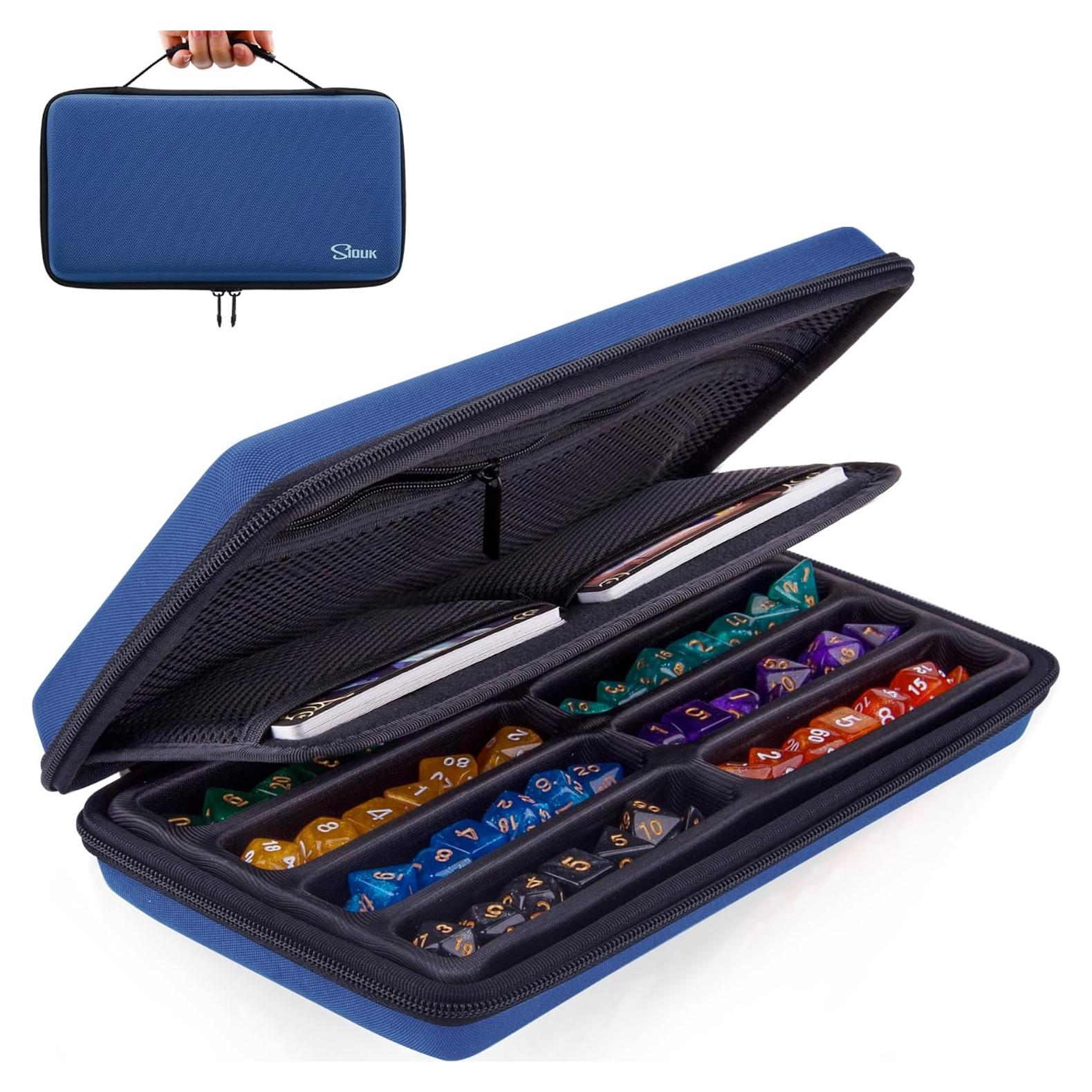 Estuche para Dados DND SIQUK Azul Portátil con Bandeja