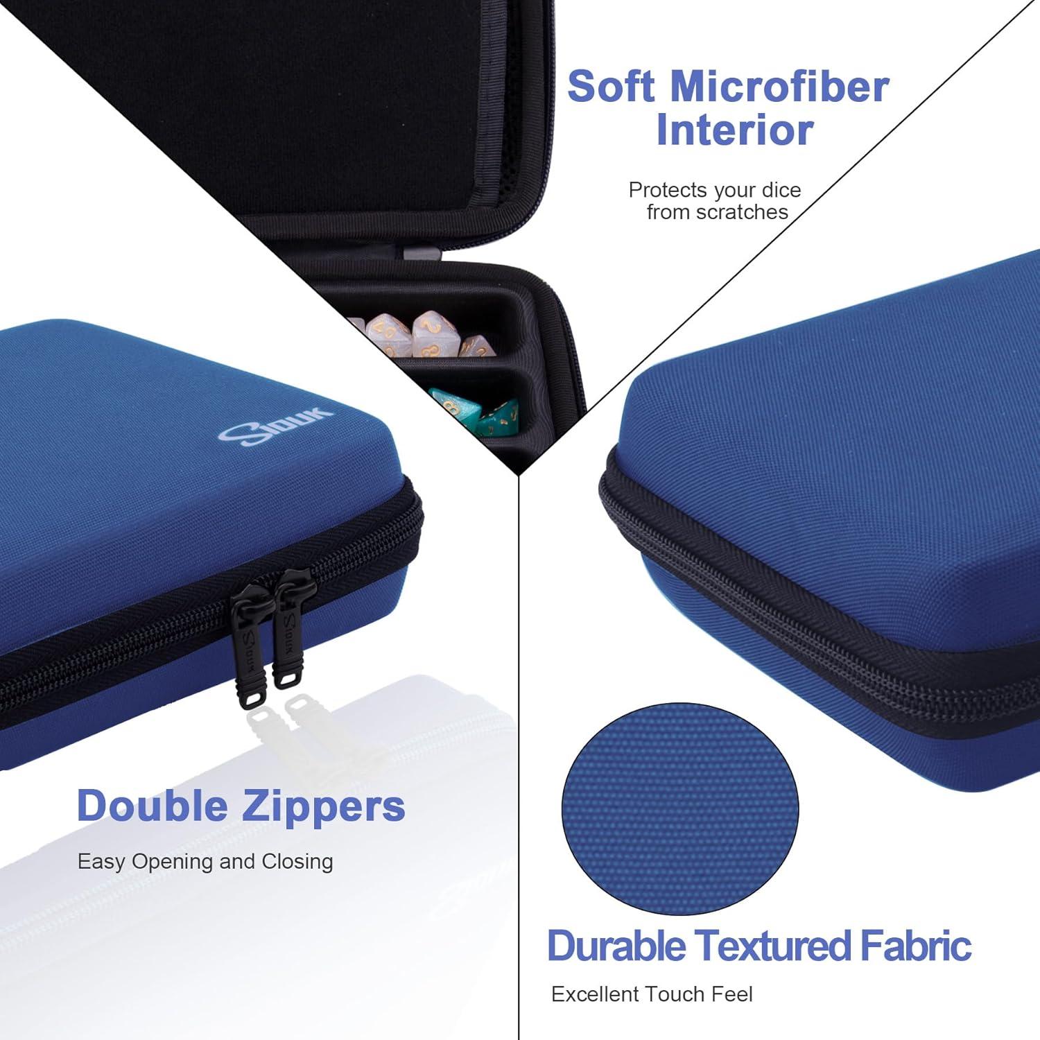 Estuche para Dados DND SIQUK Azul Portátil con Bandeja