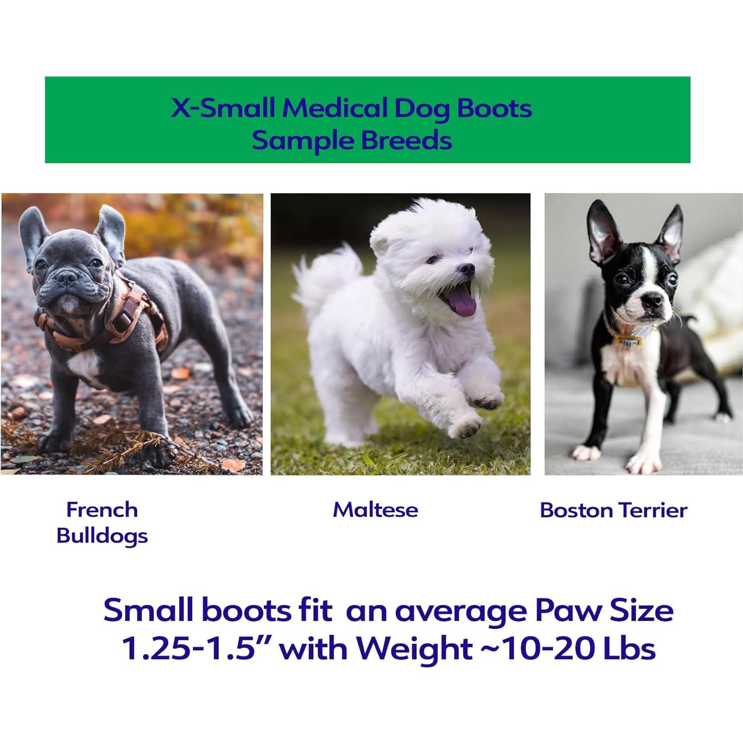 Healers Anti-Slip Dog Boot-Medical Paw Protection for x-small Breeds, Traction Booties for Slippery Floors (Single Boot, 1.5" Paw Width, 10-20 lbs), XS