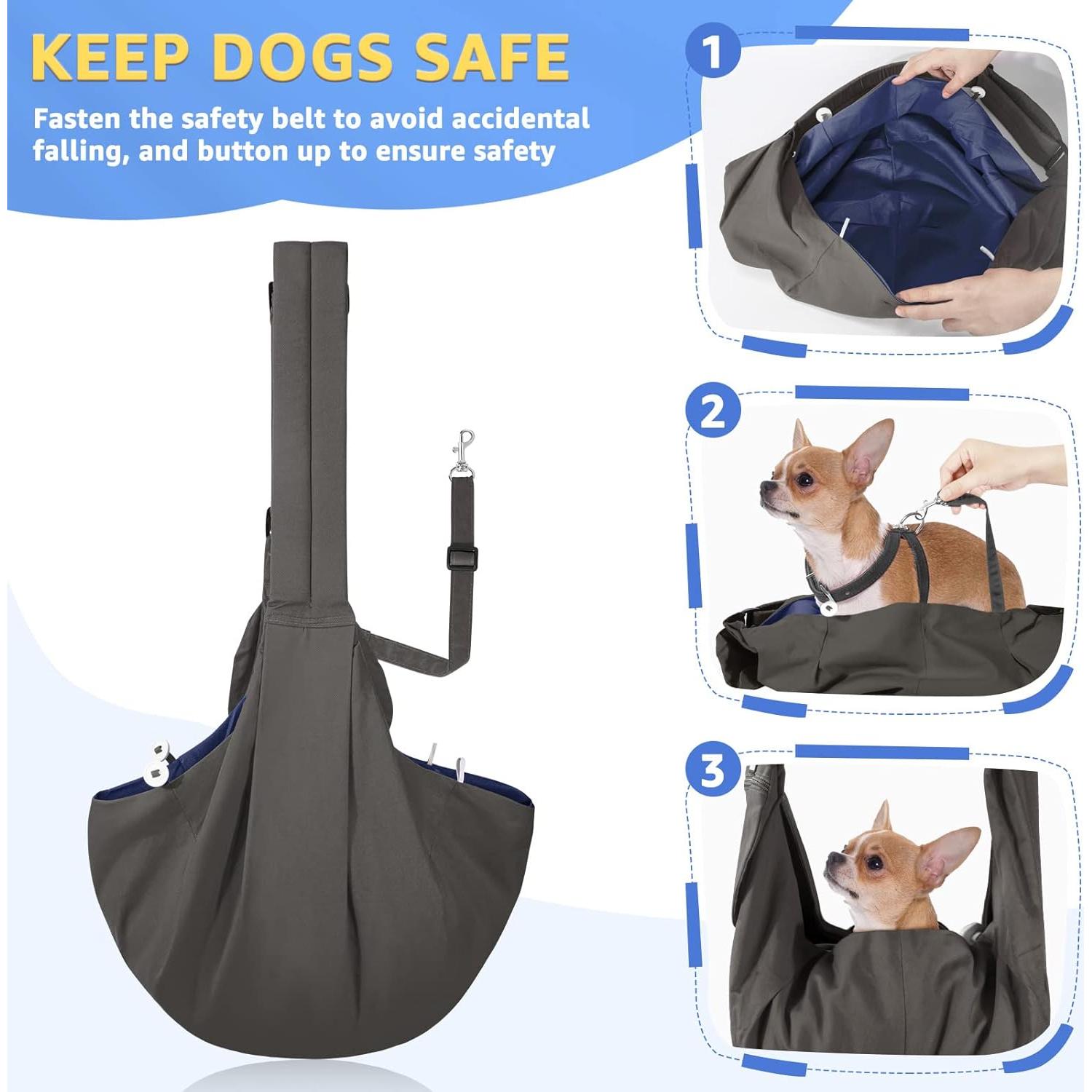 Transportín para Perros SlowTon - Correa Acolchada Ajustable Gris XS