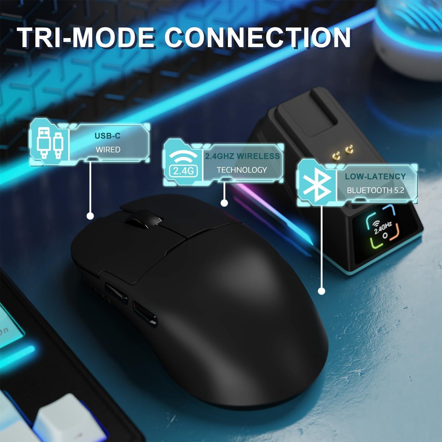 Ratón Inalámbrico A.JAZZ AJ159APEX 56g 42000DPI RGB para Gaming