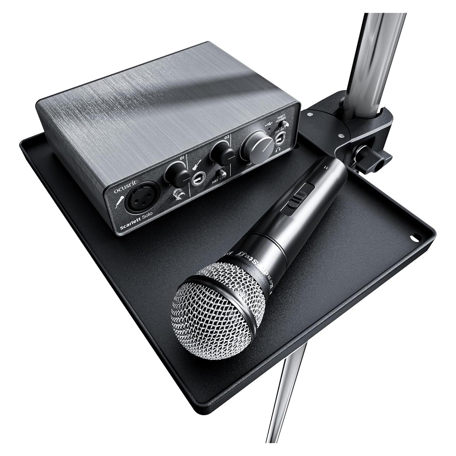 Soporte de Micrófono con Bandeja Ajustable T-01 Negro