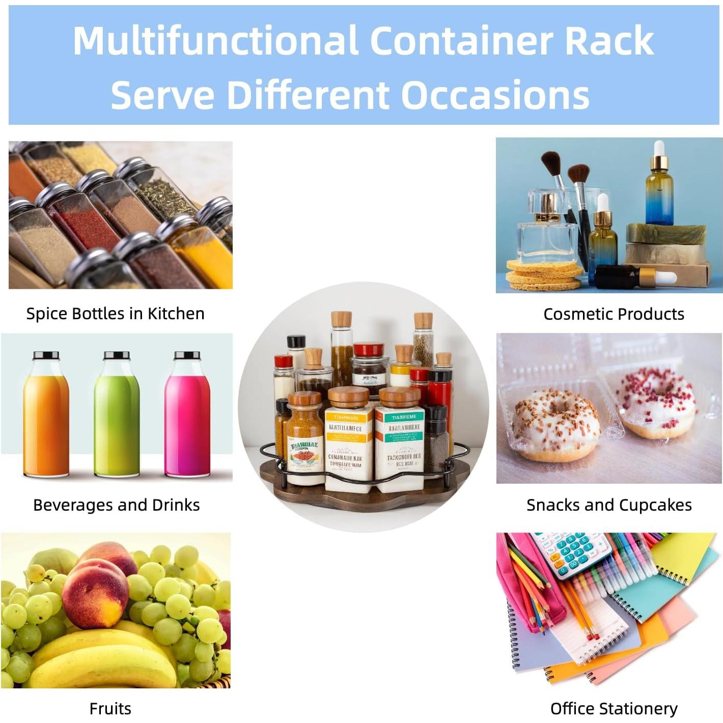 Organizador giratorio de madera DeYu 30 cm para especias y condimentos