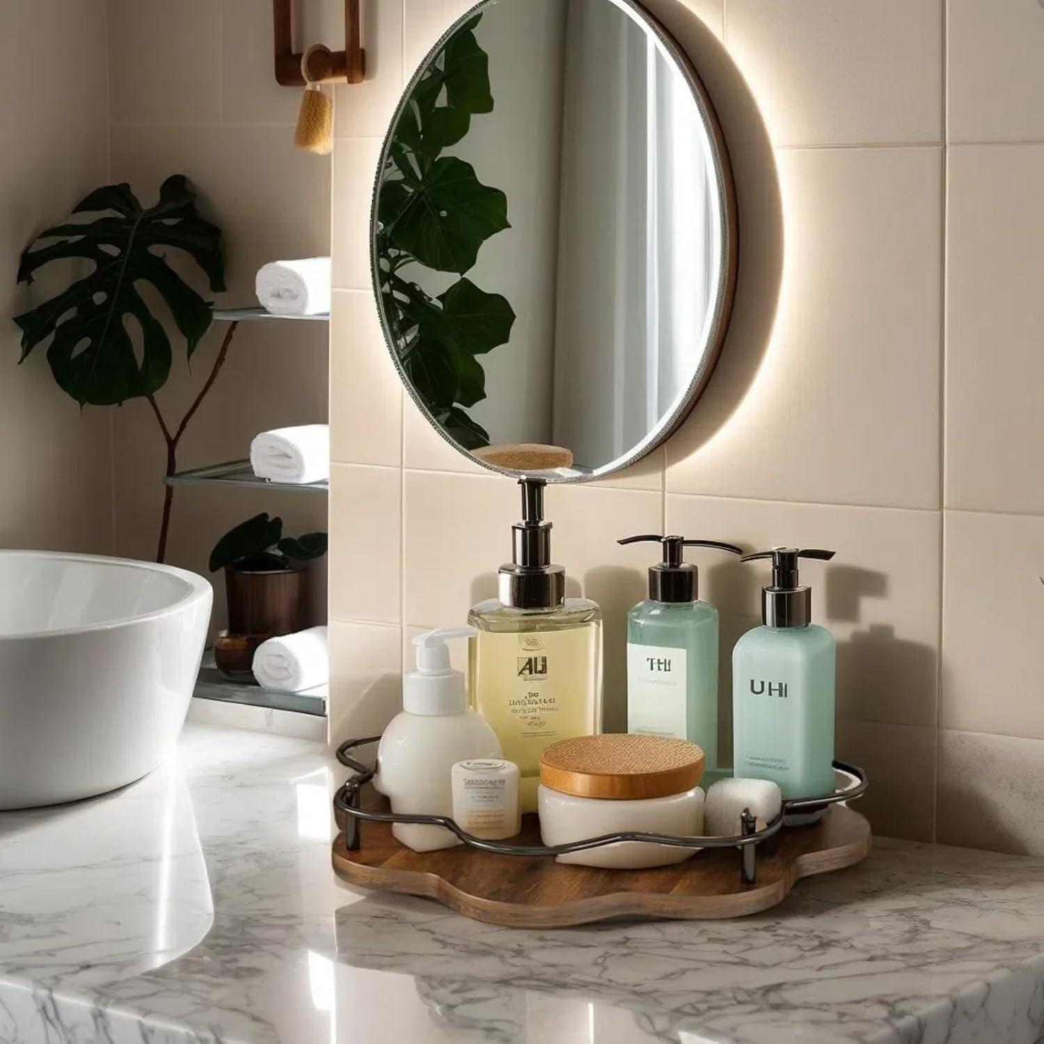 Organizador giratorio de madera DeYu 30 cm para especias y condimentos