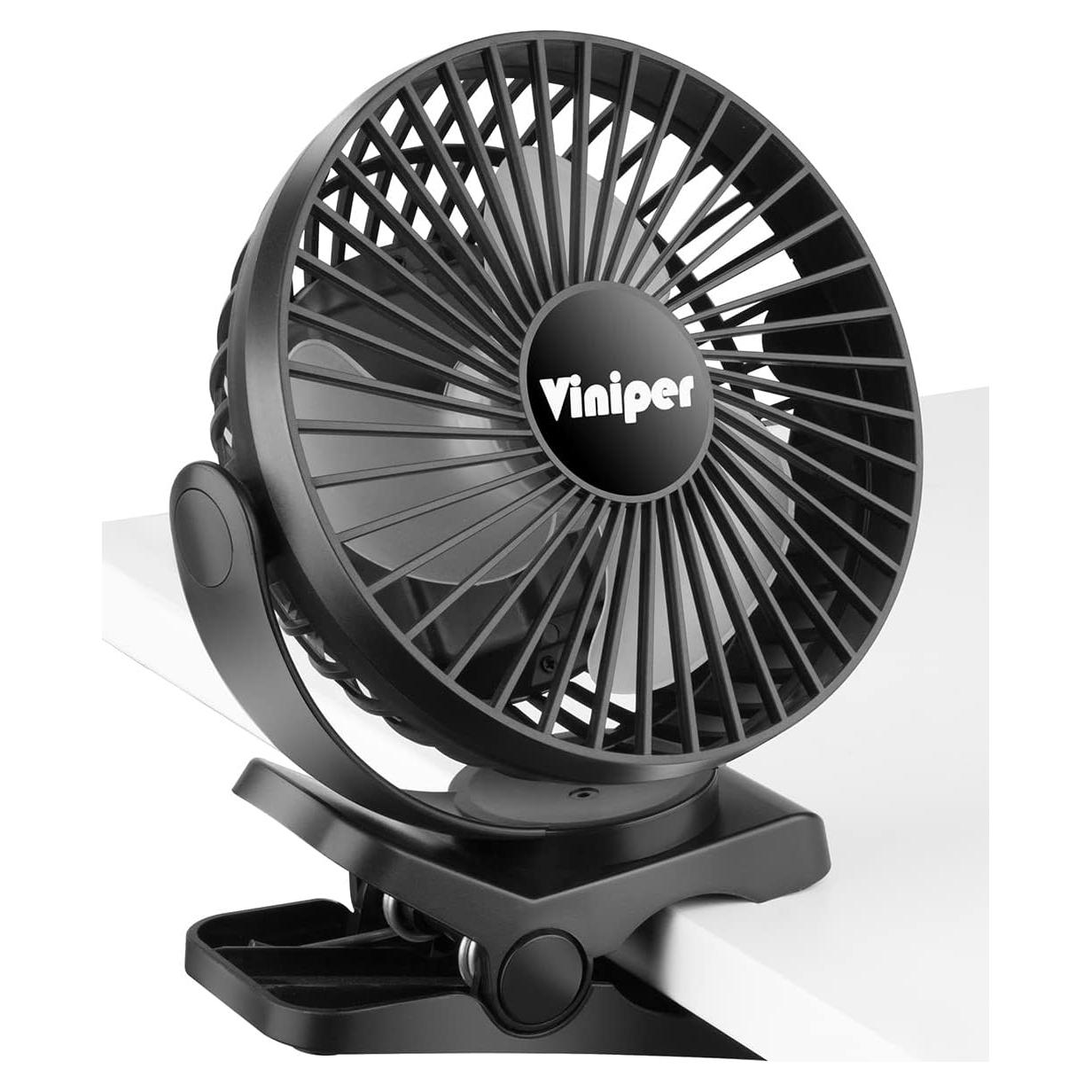 Ventilador de Clip Recargable Viniper 15 cm 5000mAh Negro