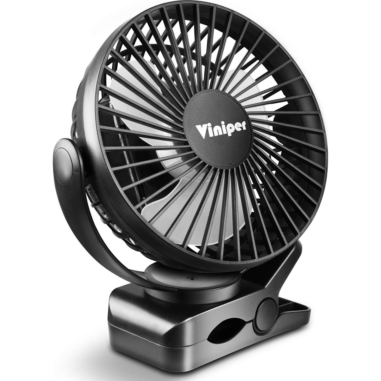 Ventilador de Clip Recargable Viniper 15 cm 5000mAh Negro