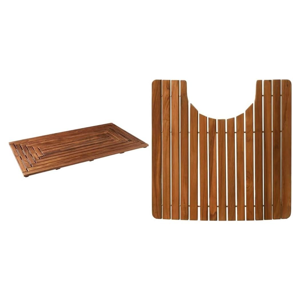 Alfombra de Ducha y Inodoro Bare Decor Teak 90x50 cm