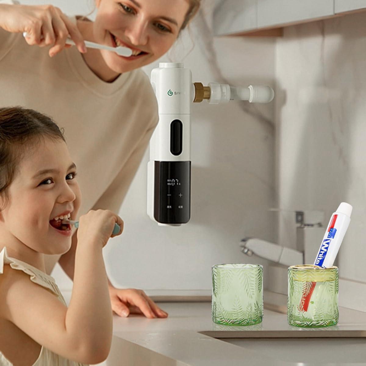 Soporte para Cepillos de Dientes de Vidrio Fvstar Verde - Juego de 2