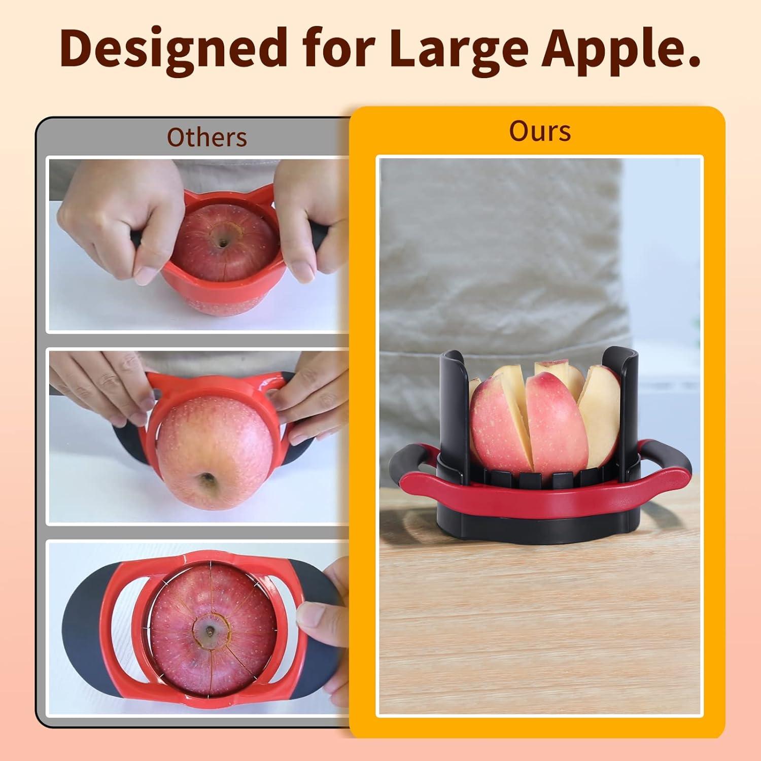 Cortador de Manzanas OOKUU Grande 8 Cuchillas Acero Inoxidable Rojo