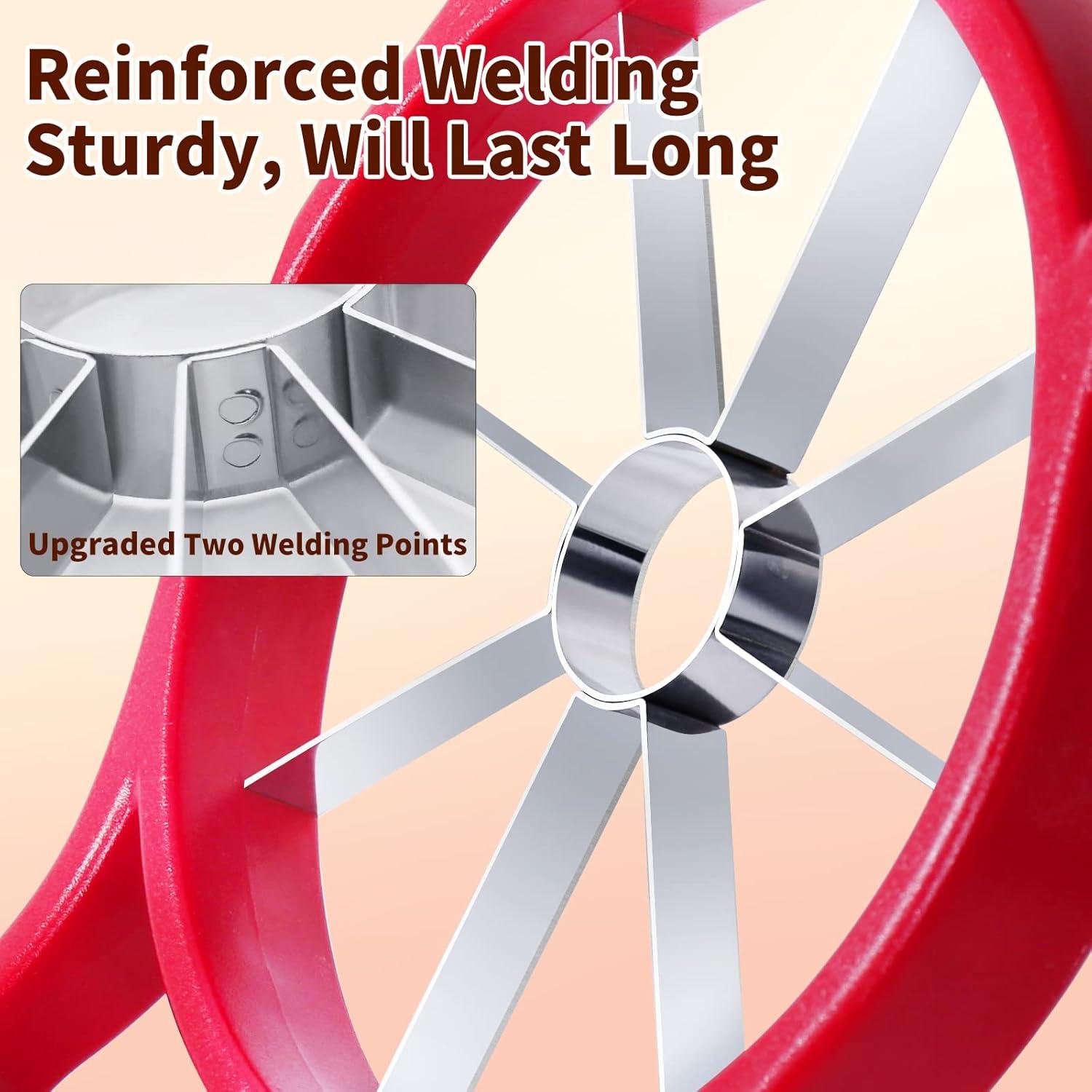 Cortador de Manzanas OOKUU Grande 8 Cuchillas Acero Inoxidable Rojo