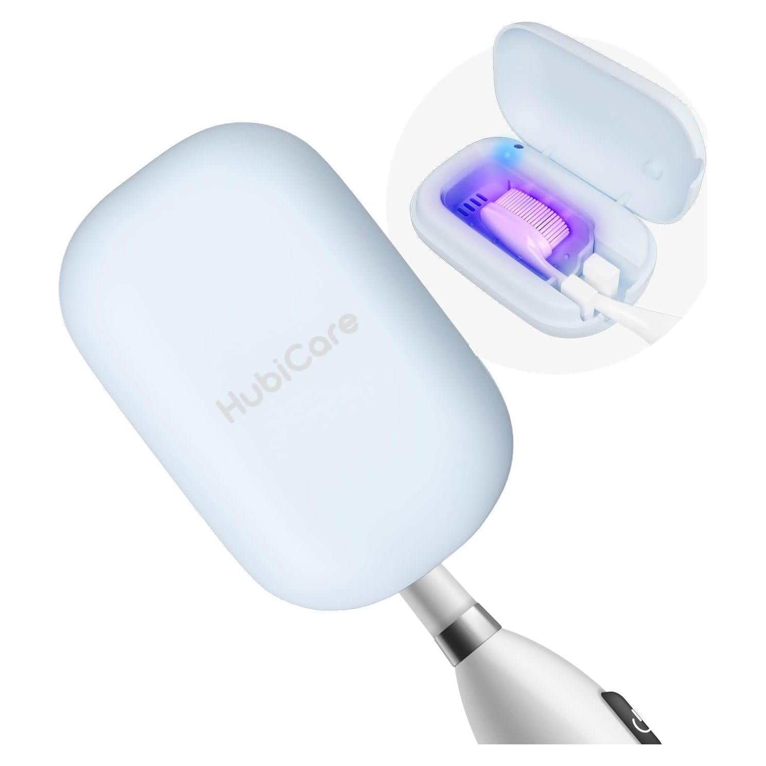 HubiCare Toothbrush Case, Spring pastel Color Portable Mini Toothbrush Covers with Holder, Rechargeable Travel Home Toothbrush And Holder, Cleaner Case for All Electric & Manual Toothbrushes (Blue)