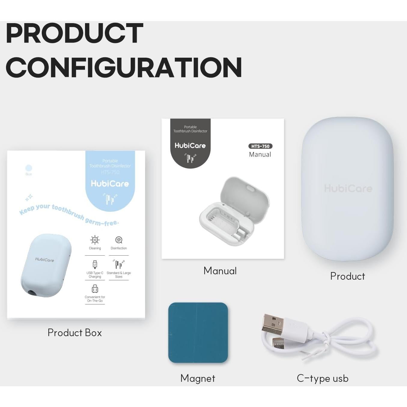 HubiCare Toothbrush Case, Spring pastel Color Portable Mini Toothbrush Covers with Holder, Rechargeable Travel Home Toothbrush And Holder, Cleaner Case for All Electric & Manual Toothbrushes (Blue)