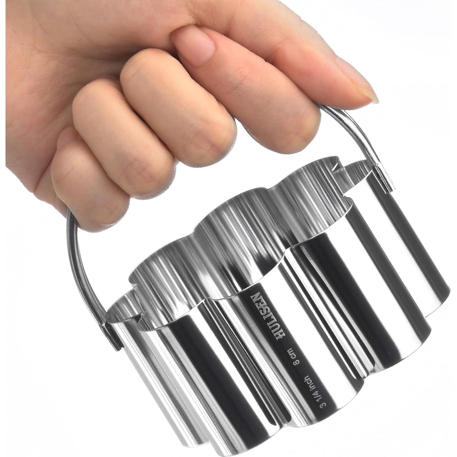 Juego de Cortadores de Galletas HULISEN Flor Acero Inoxidable 5 Pzas