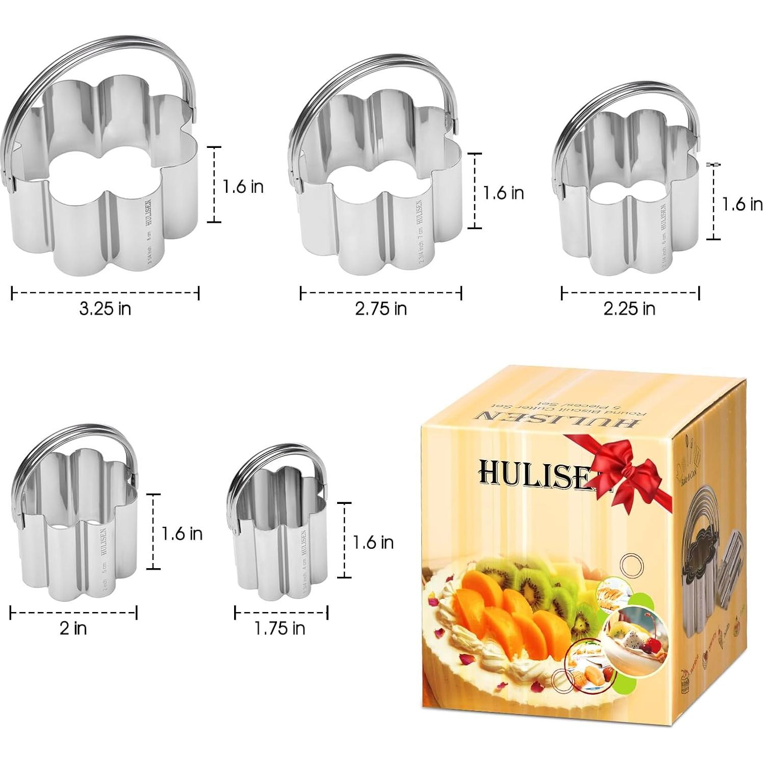 Juego de Cortadores de Galletas HULISEN Flor Acero Inoxidable 5 Pzas