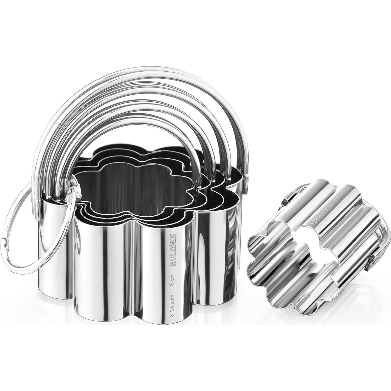 Juego de Cortadores de Galletas HULISEN Flor Acero Inoxidable 5 Pzas