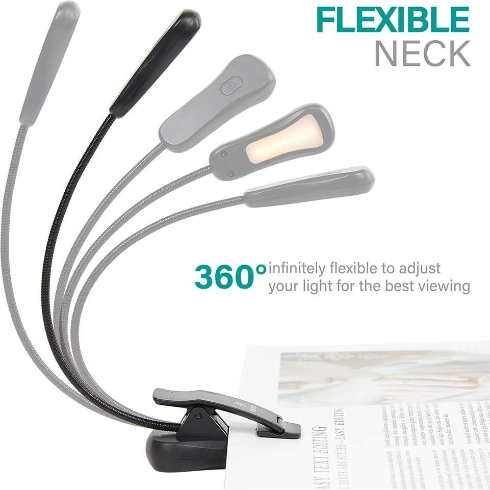 Luz de libro recargable Vekkia Amber 7 - LED 3 niveles 1600K