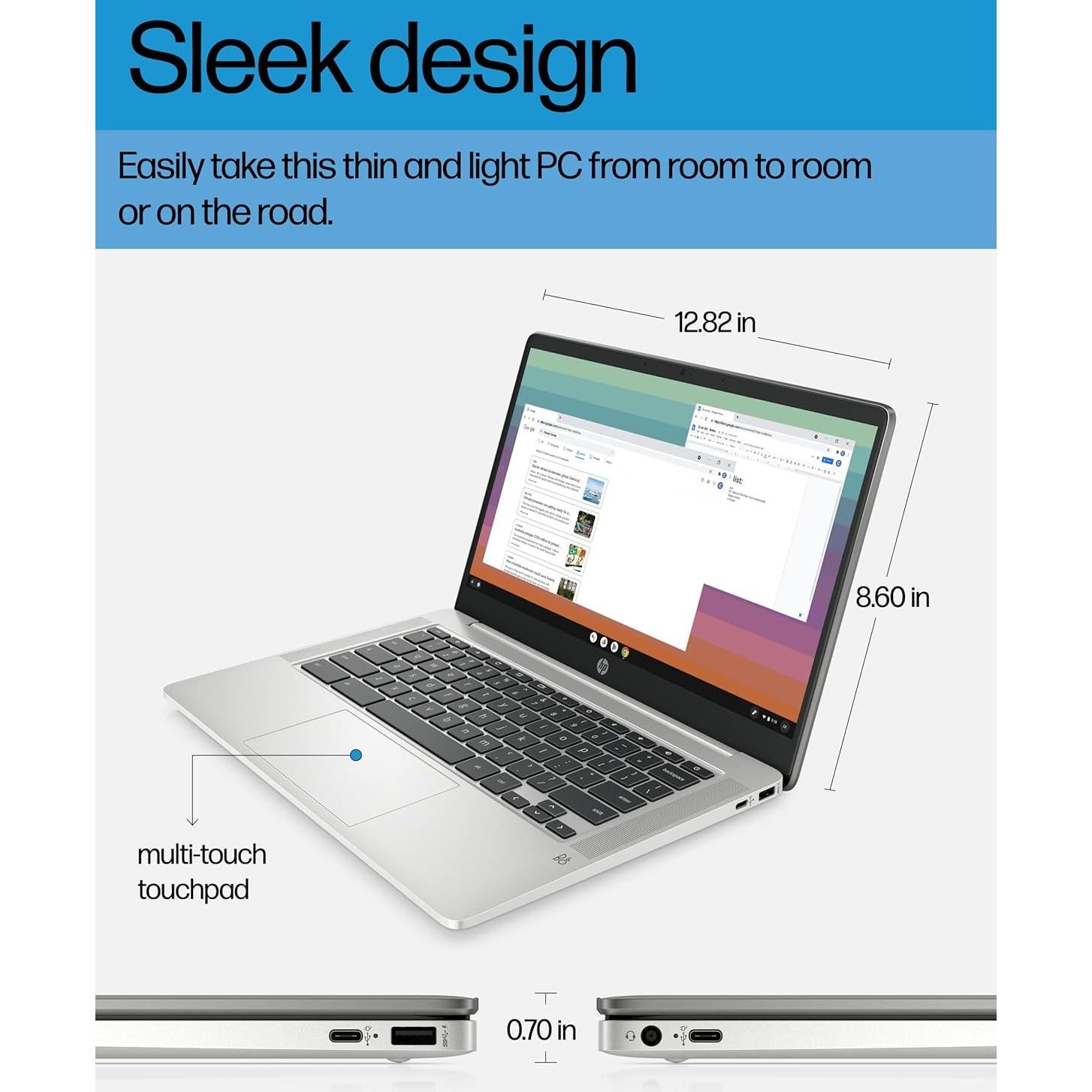 HP Chromebook 14a-na0226nr, Intel Celeron, 4GB RAM, 64GB