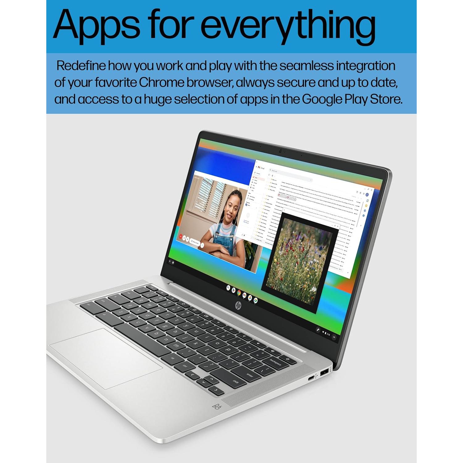 HP Chromebook 14a-na0226nr, Intel Celeron, 4GB RAM, 64GB