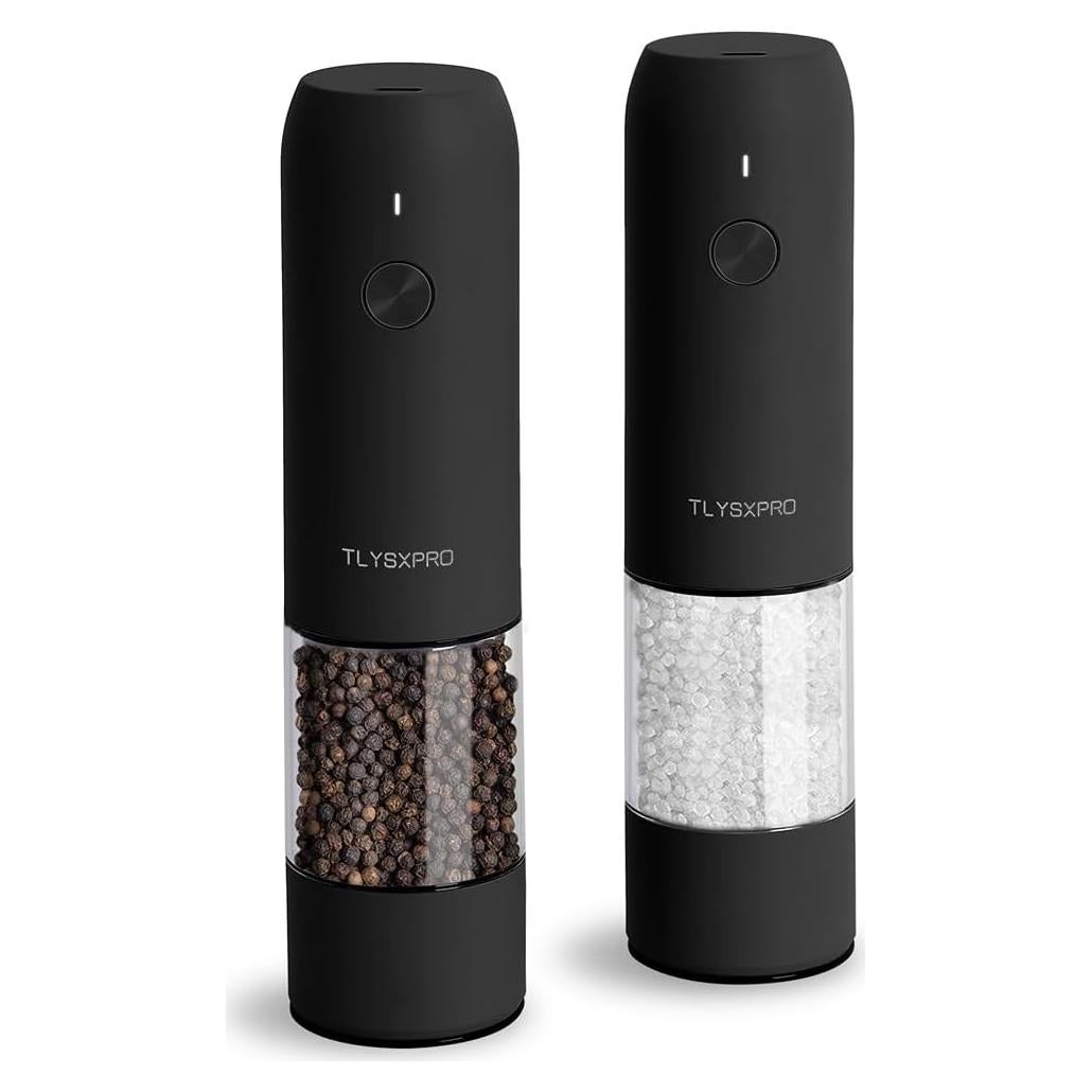 Juego de Molinillos Eléctricos de Sal y Pimienta TLYSXPRO Negro