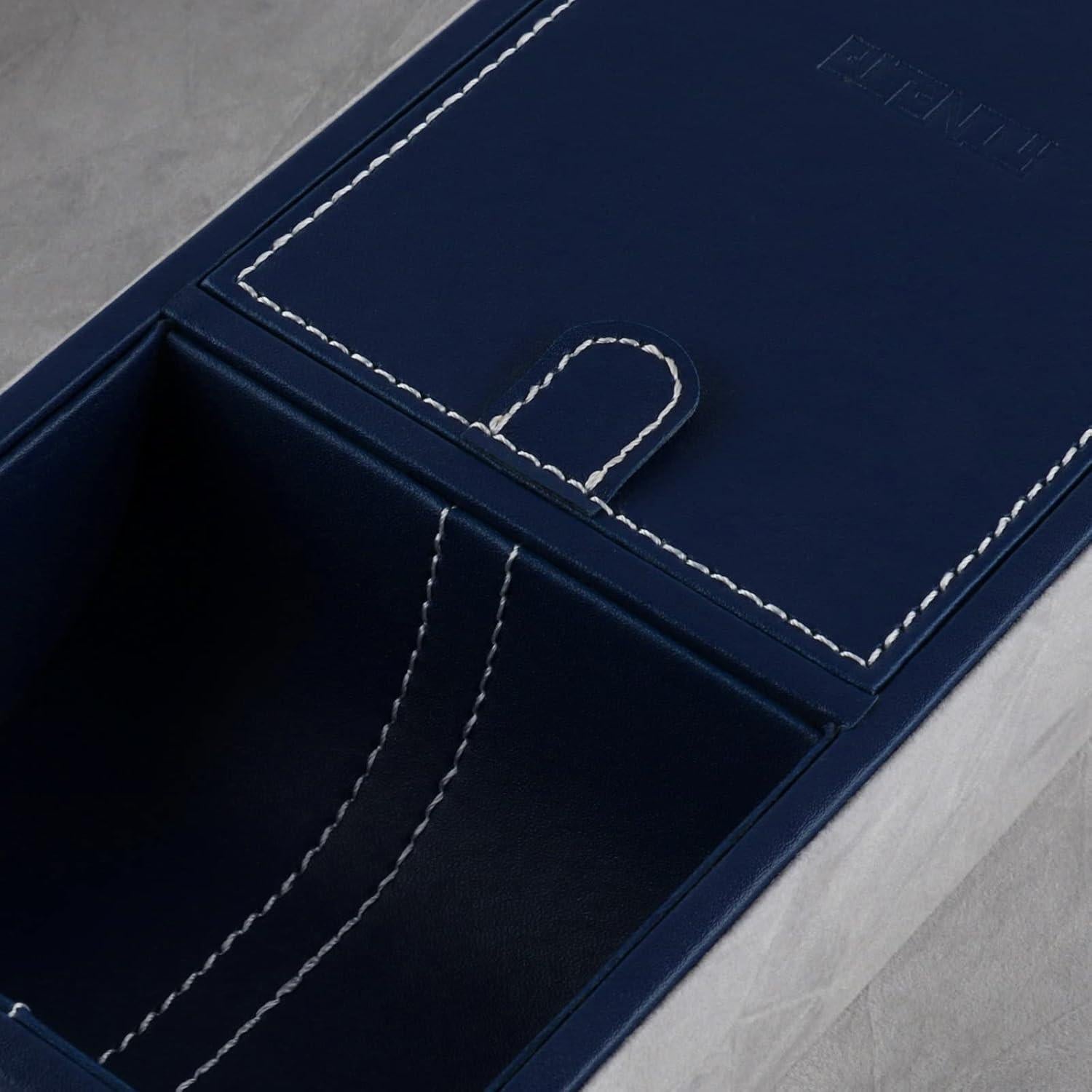 Bandeja de Cuero Sintético PLENTY Azul para Escritorio y Carga