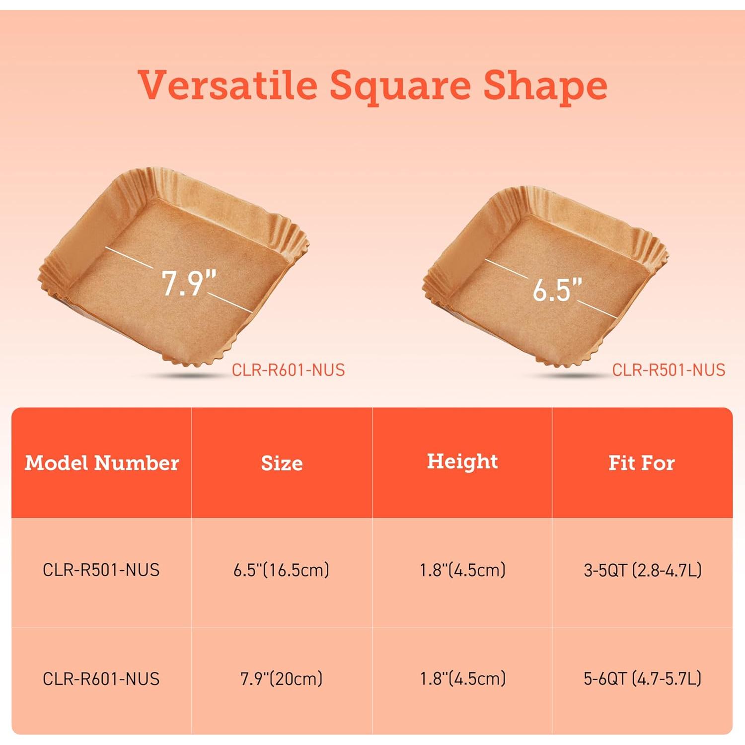 Forros para Freidora de Aire COSORI 100 PCS 16.5 cm Antiadherente