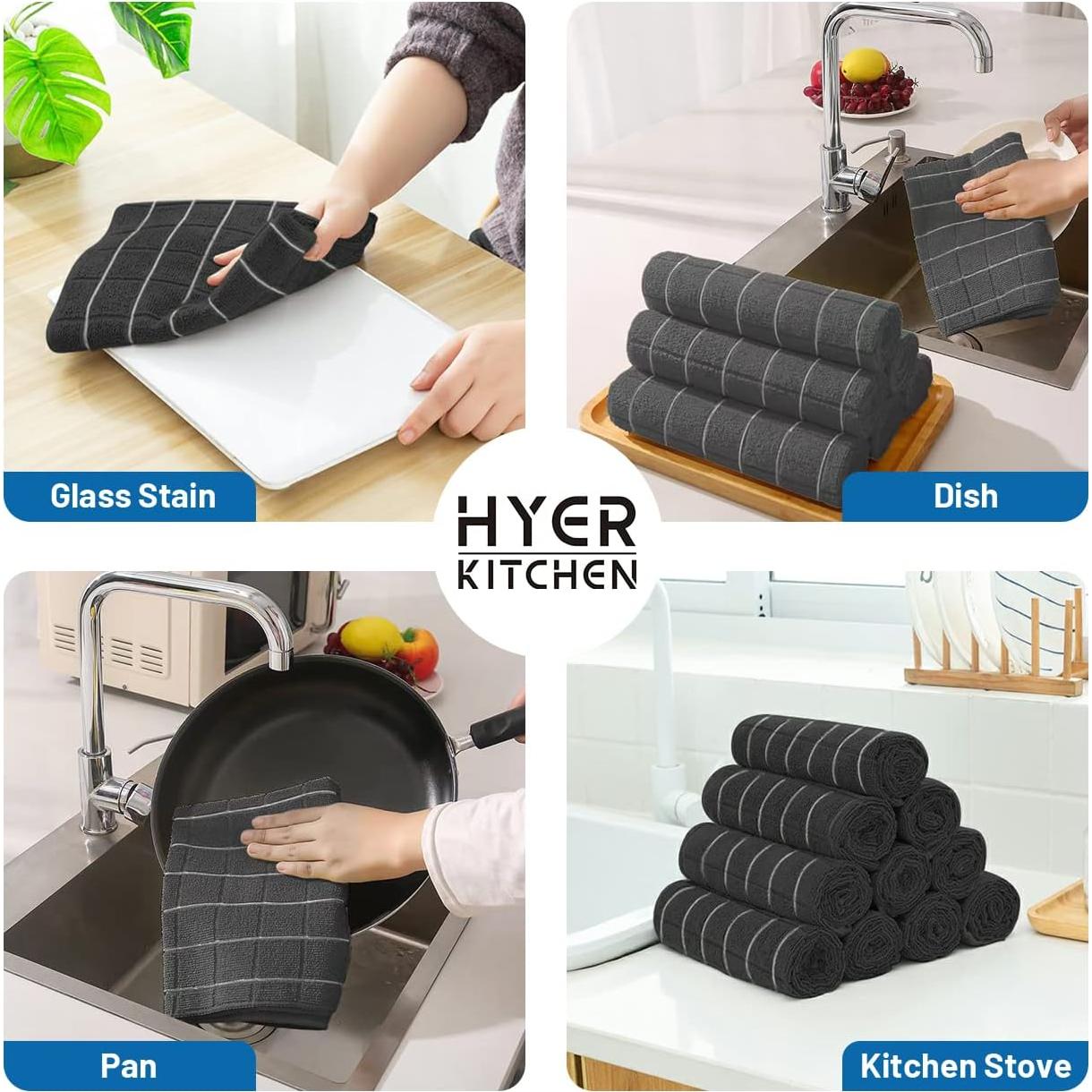 Toallas de Cocina de Microfibra HYER KITCHEN - 8 Piezas 66x46cm