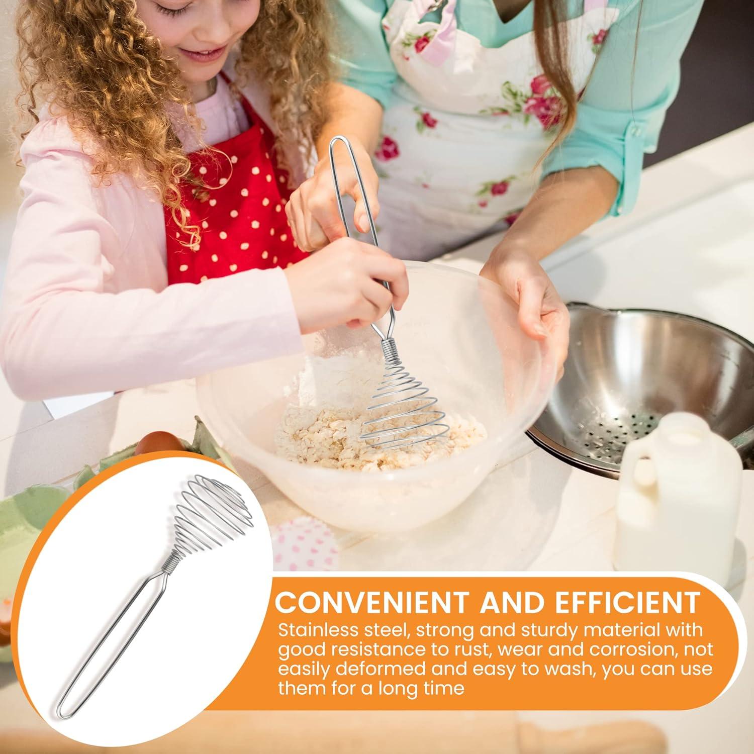 ICYANG 4 Pieces Wire Whisks for Cooking, Stainless Steel Spring Whisk Kitchen Wisking Beater Kitchen Blender Tool