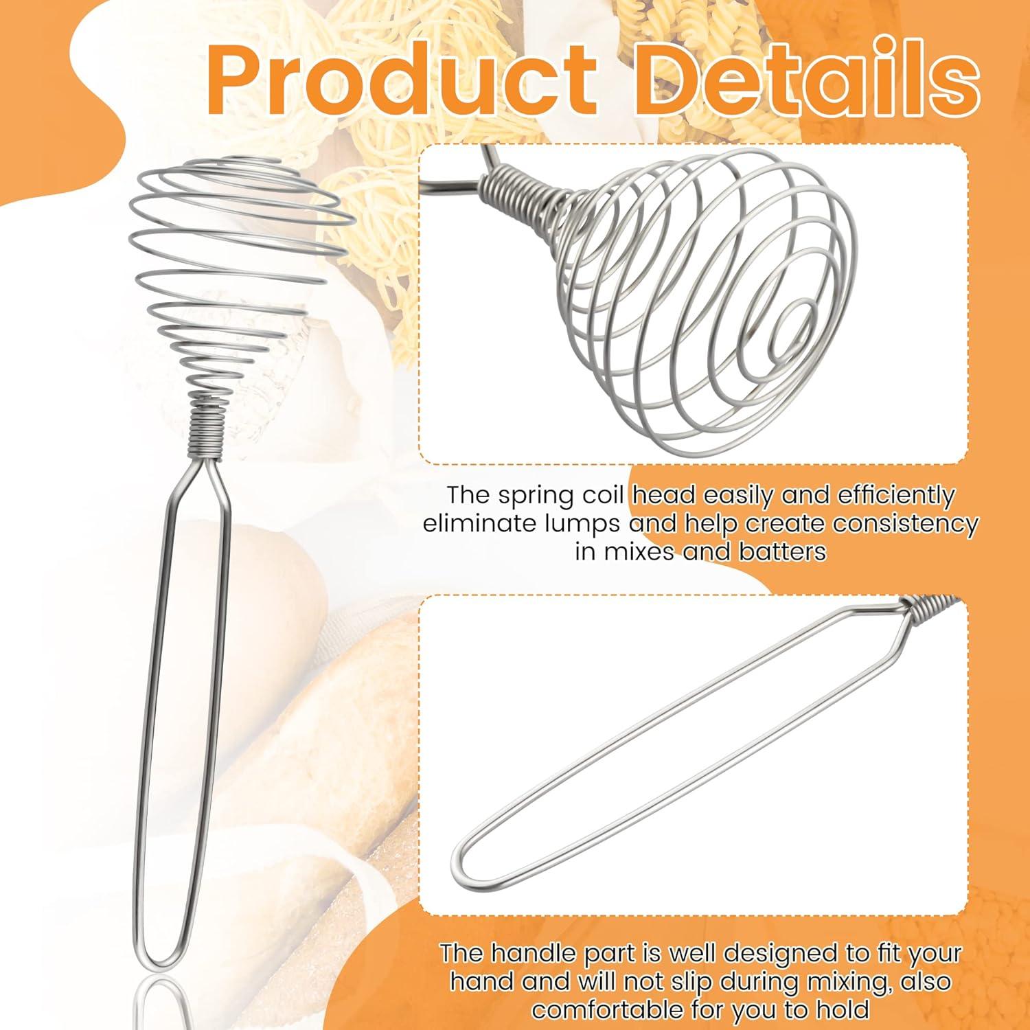 ICYANG 4 Pieces Wire Whisks for Cooking, Stainless Steel Spring Whisk Kitchen Wisking Beater Kitchen Blender Tool