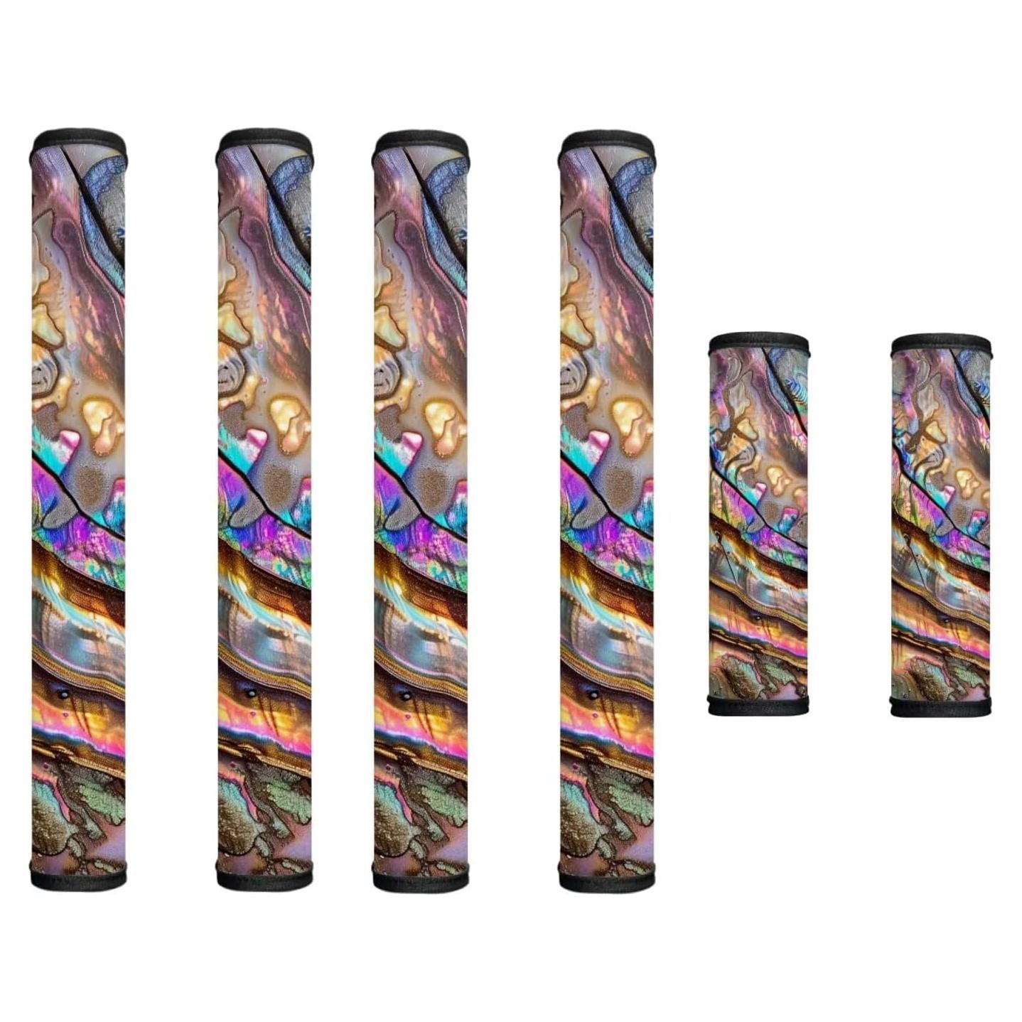 Juego de 6 Cubiertas para Manijas Garucesta Neopreno Iridiscente