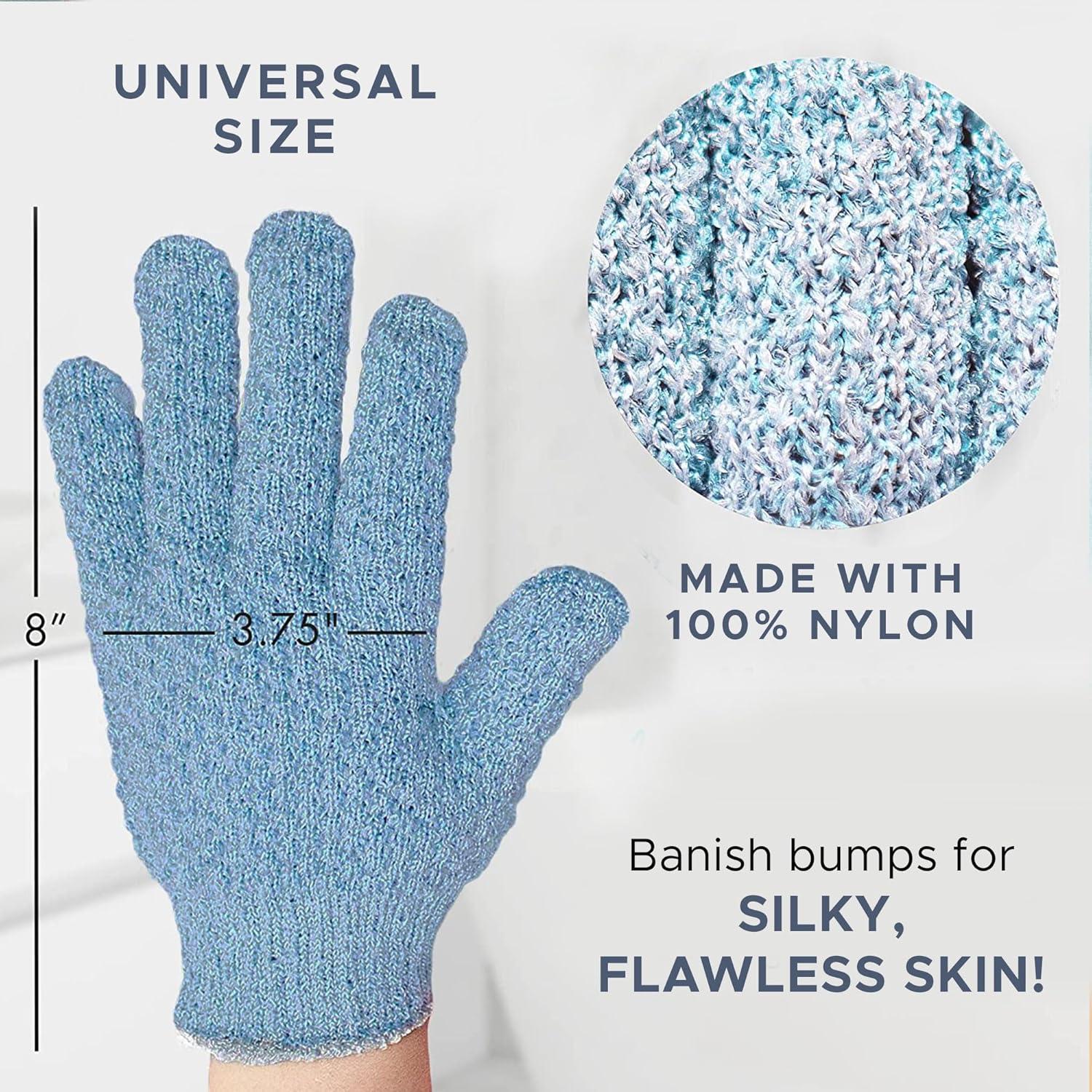 Guantes Exfoliantes Pesados Beauty by Earth - 4 Pzs para Baño