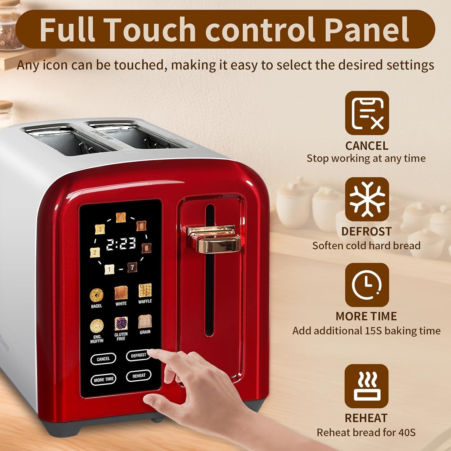 Tostadora SEEDEEM 2 Rebanadas Acero Inoxidable LCD 1350W