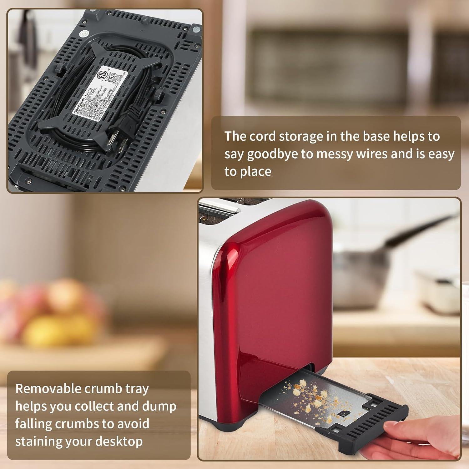 Tostadora SEEDEEM 2 Rebanadas Acero Inoxidable LCD 1350W