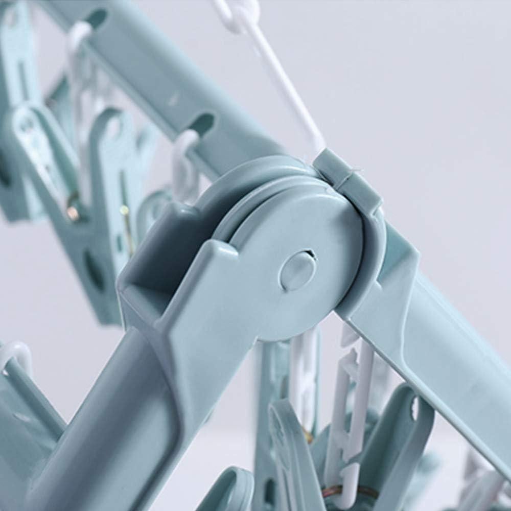 Perchero Plegable para Secar Ropa Alladaga 32 Clips Azul