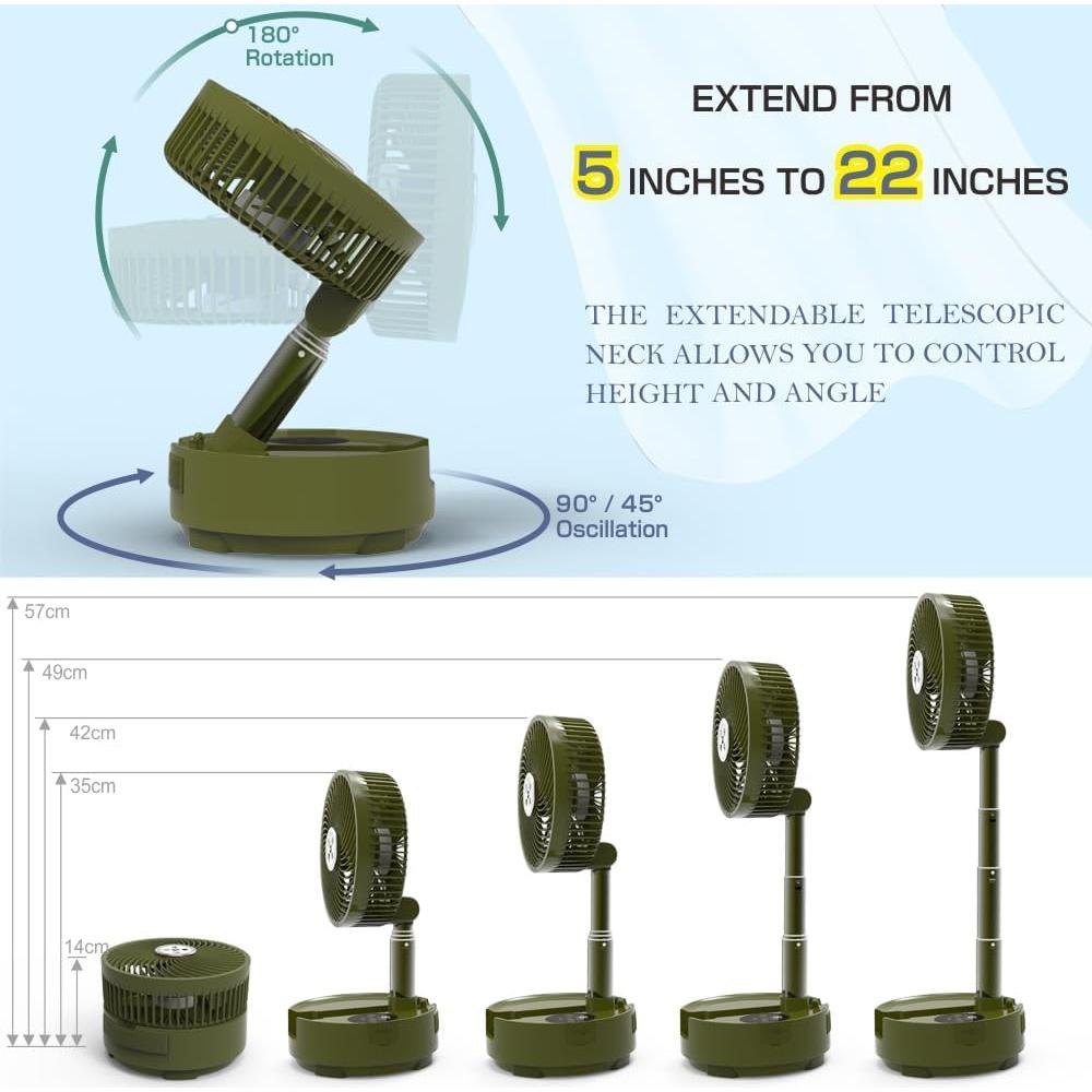 Ventilador de pedestal XUMEMALL A10 recargable 20000mAh LED