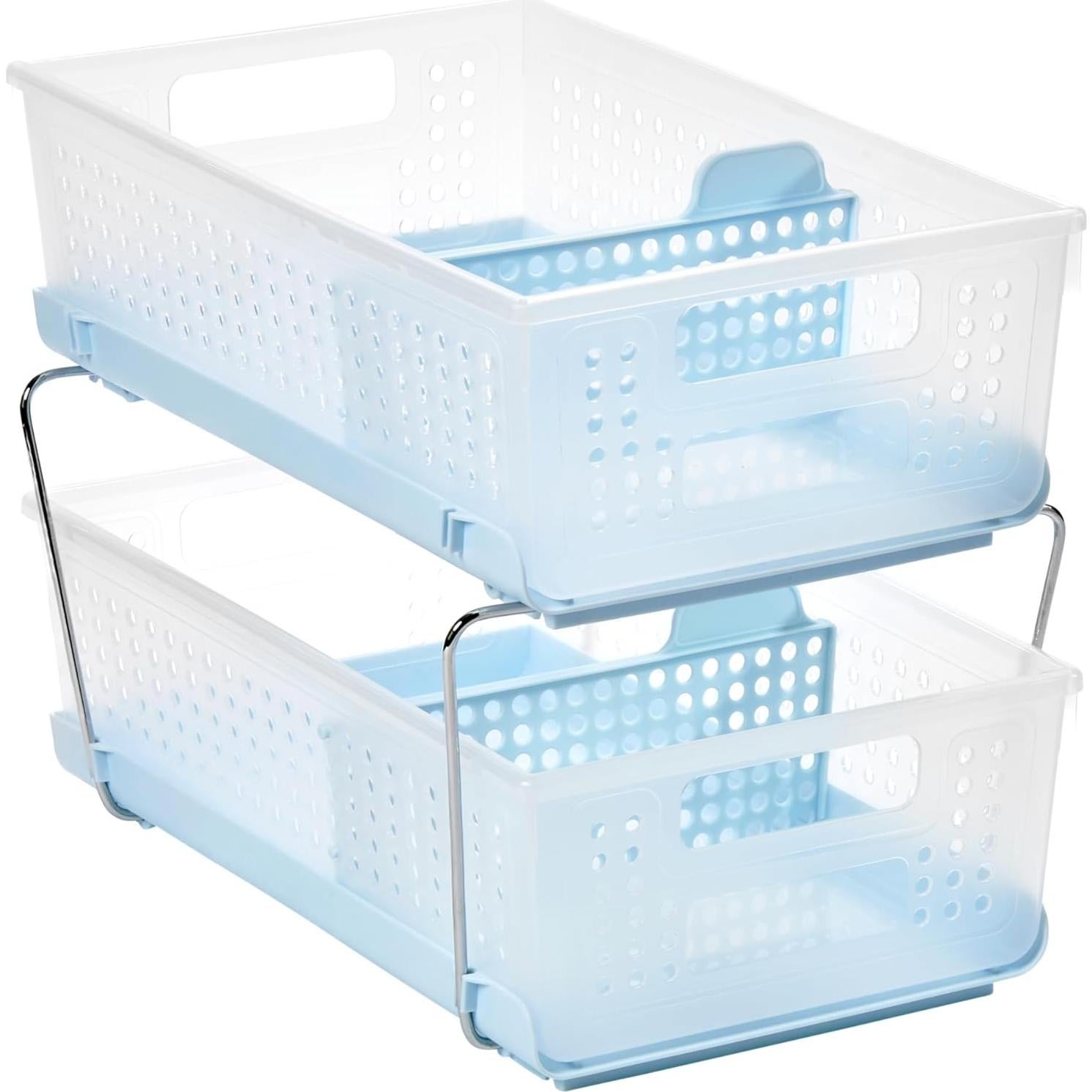 Organizador de 2 Niveles Madesmart - Almacenamiento Multipropósito Azul