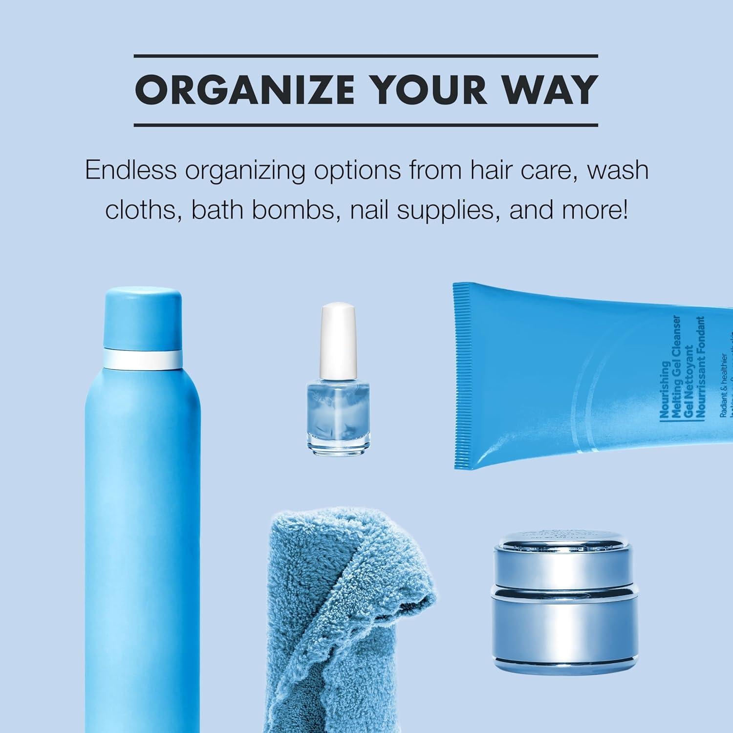 Organizador de 2 Niveles Madesmart - Almacenamiento Multipropósito Azul