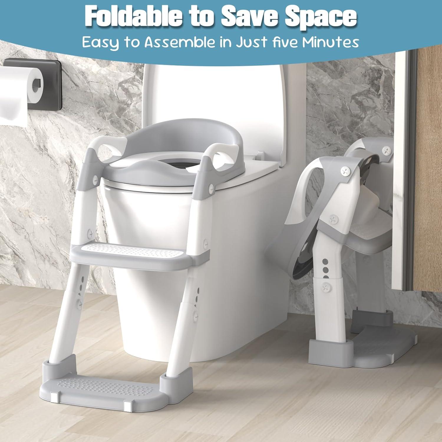 Asiento de Entrenamiento para Baño Jabaka Circle Gris Claro 3 en 1