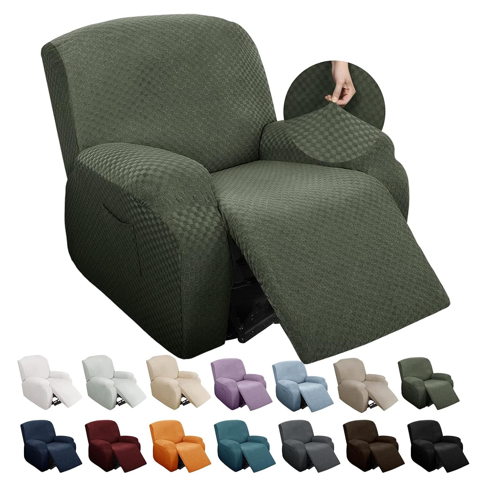 Funda de Sillón Reclinable YEMYHOM 4 Piezas Verde Militar