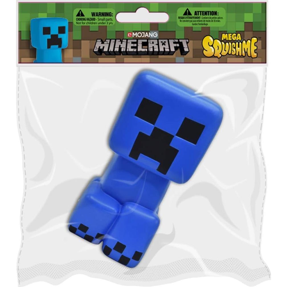 Minecraft Mega SquishMe Creeper Azul 13.97x6.35cm Juguete