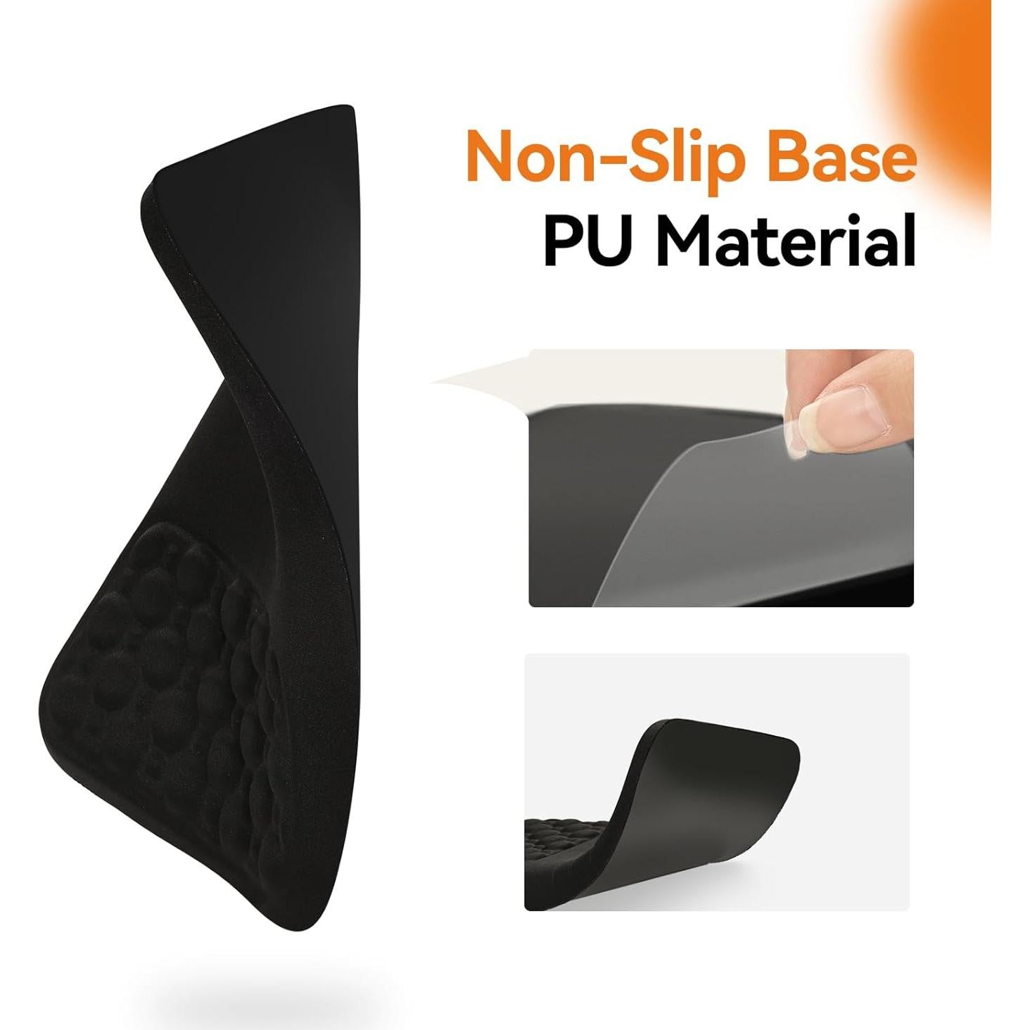 Alfombrilla de Ratón Ergonómica Ospelelf Negra con Reposamuñecas