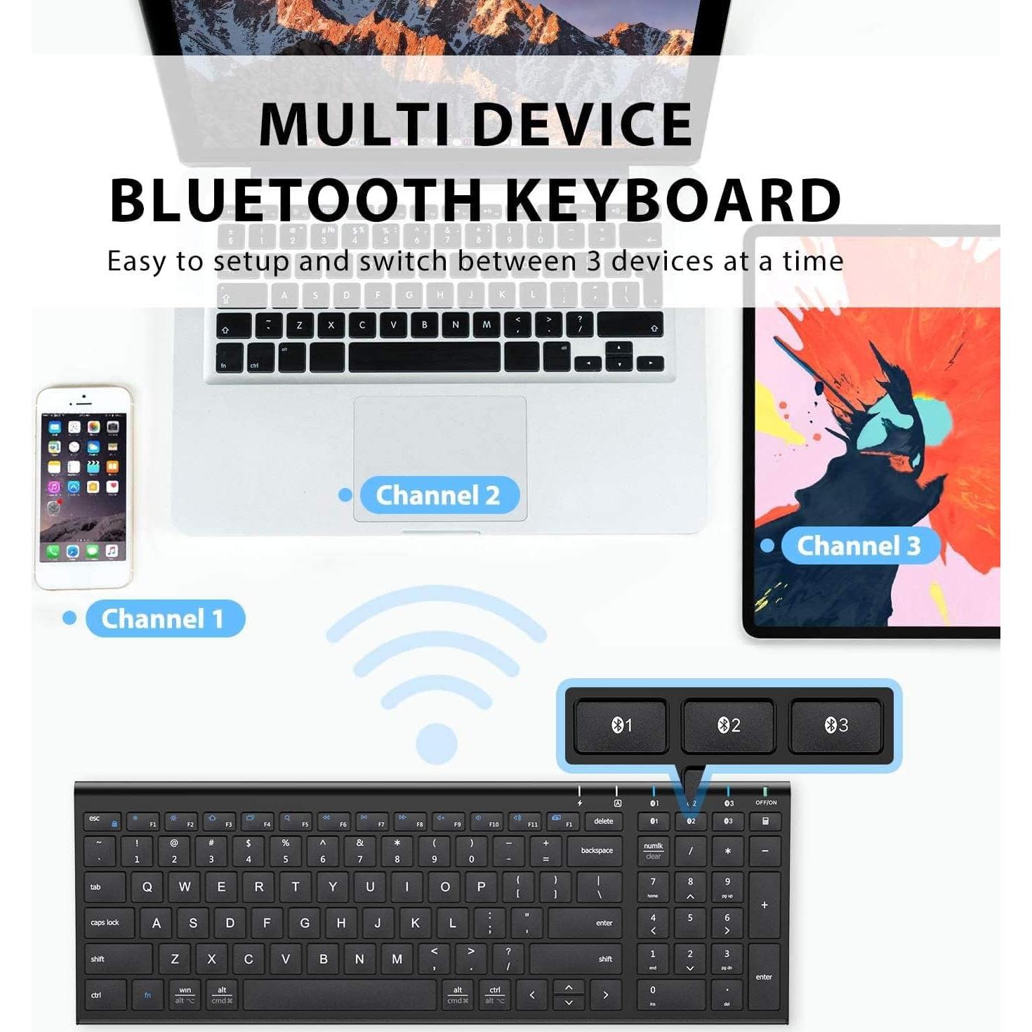 Teclado Inalámbrico iClever BK10 Bluetooth 5.1 Español Compacto
