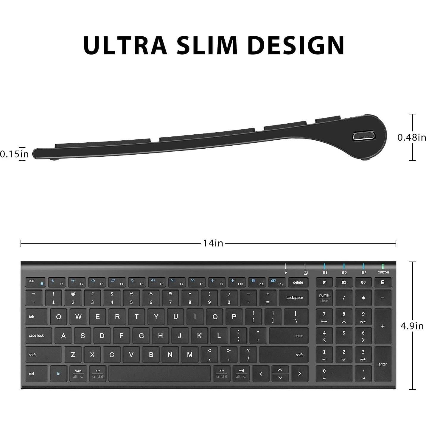 Teclado Inalámbrico iClever BK10 Bluetooth 5.1 Español Compacto