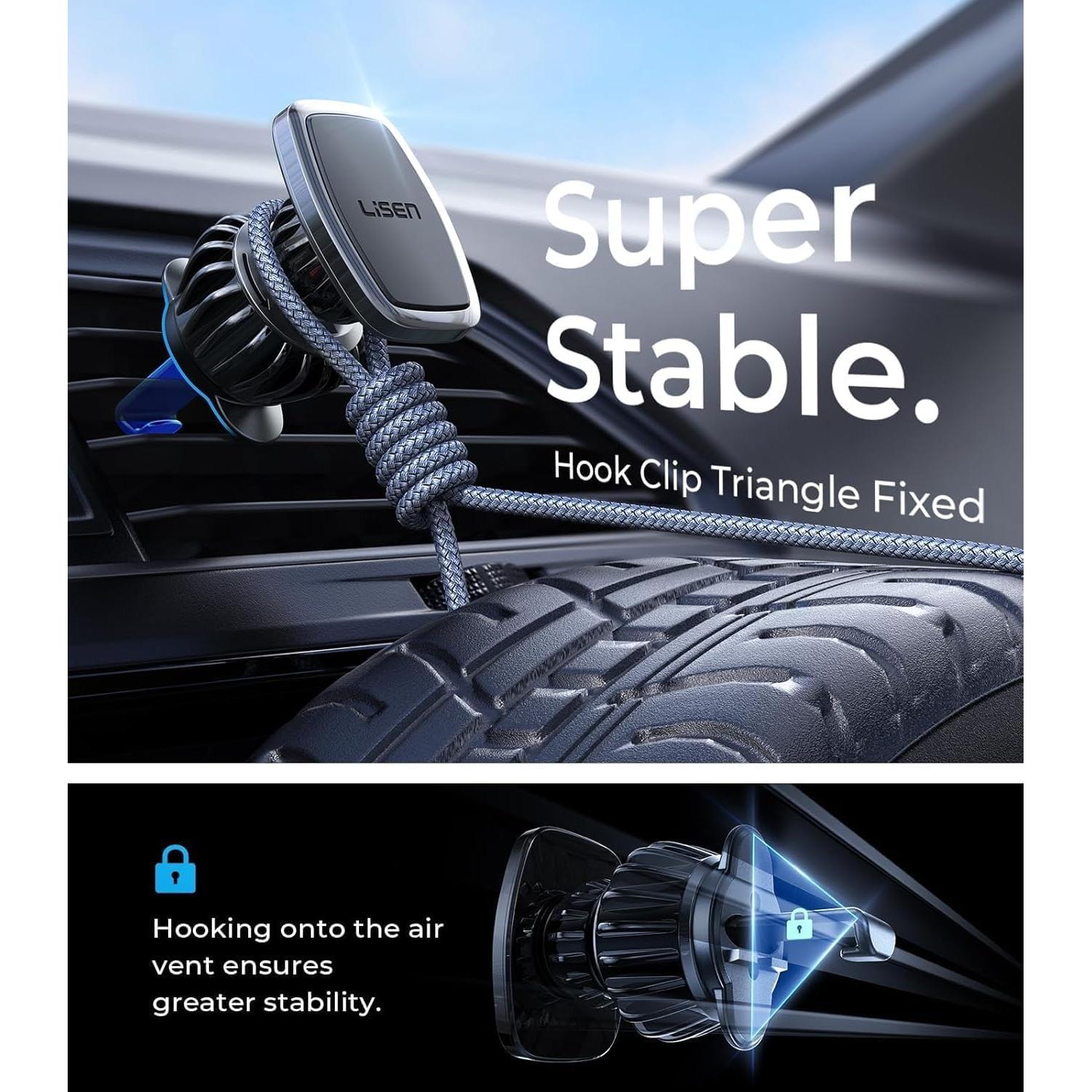 Soporte Magnético para Teléfono LISEN para Auto - Clip Mejorado