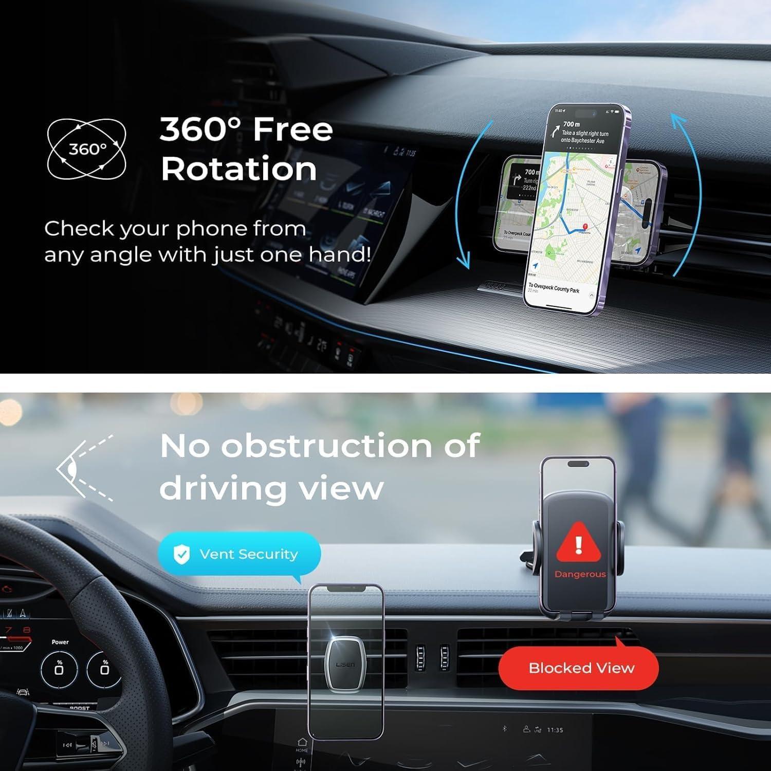 Soporte Magnético para Teléfono LISEN para Auto - Clip Mejorado