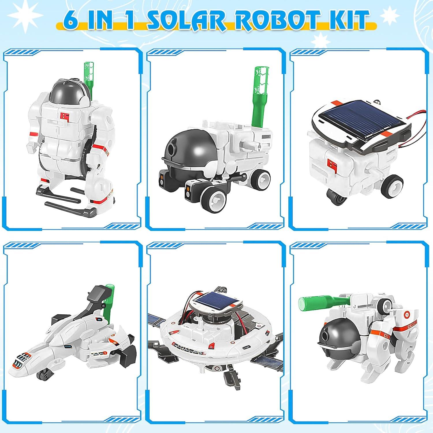 Kit de Robot Solar 6-en-1 Playsheek para Niños 8-12 Años