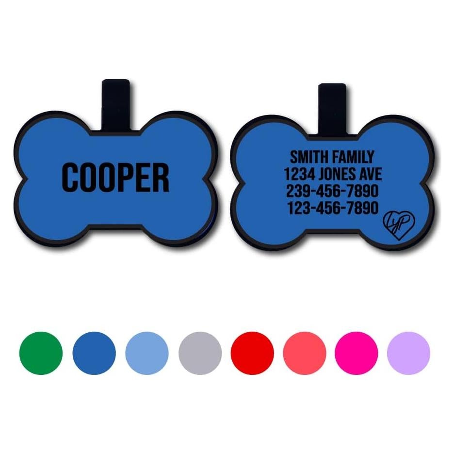 Placa de Identificación Silenciosa Love Your Pets Azul