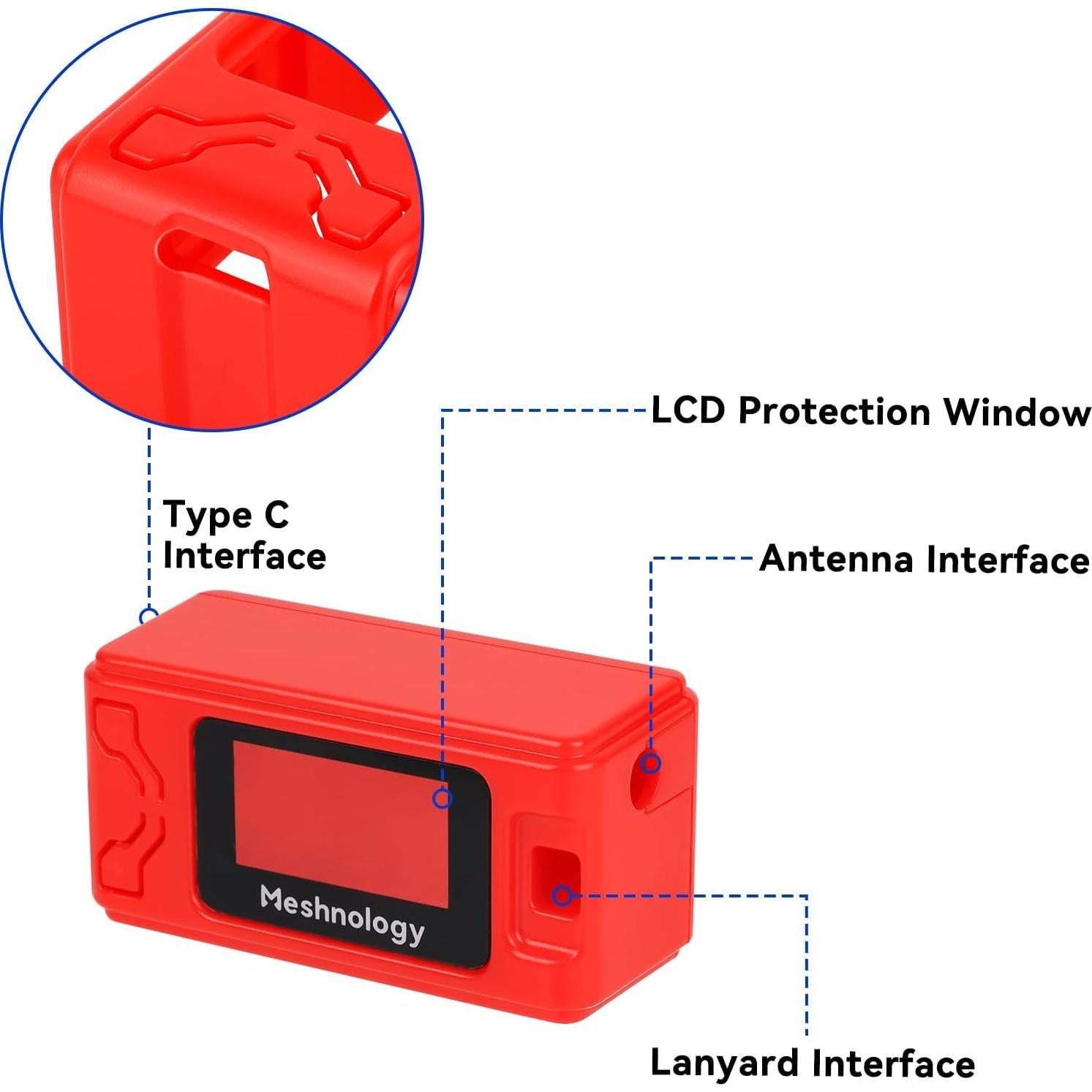 Paquete de 2 Carcasas Meshnology para ESP32 LoRa V3 con Antena y Tipo C
