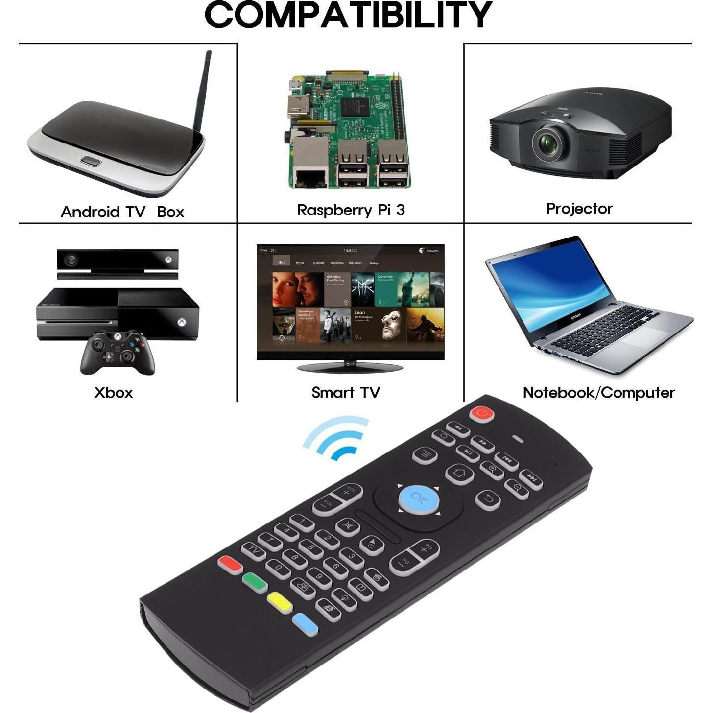 Control Remoto Air Mouse Dupad Story MX3 Pro Retroiluminado